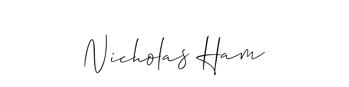 How to make Nicholas Ham signature? Allison_Script is a professional autograph style. Create handwritten signature for Nicholas Ham name. Nicholas Ham signature style 2 images and pictures png