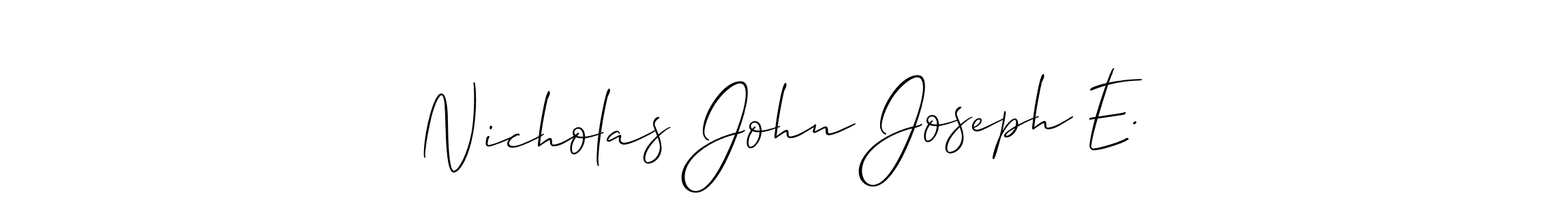 Create a beautiful signature design for name Nicholas John Joseph E.. With this signature (Allison_Script) fonts, you can make a handwritten signature for free. Nicholas John Joseph E. signature style 2 images and pictures png