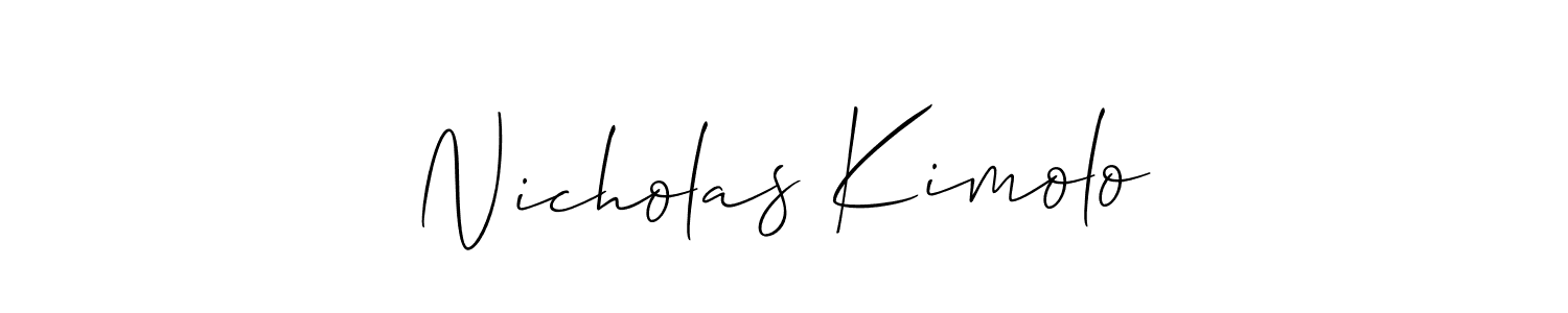 Also You can easily find your signature by using the search form. We will create Nicholas Kimolo name handwritten signature images for you free of cost using Allison_Script sign style. Nicholas Kimolo signature style 2 images and pictures png