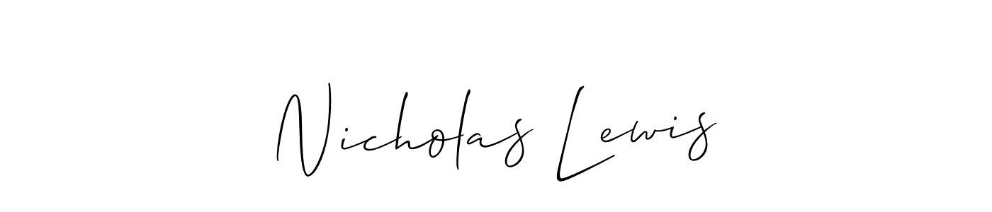 The best way (Allison_Script) to make a short signature is to pick only two or three words in your name. The name Nicholas Lewis include a total of six letters. For converting this name. Nicholas Lewis signature style 2 images and pictures png