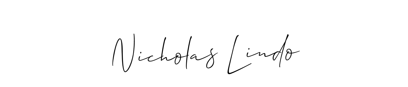 Allison_Script is a professional signature style that is perfect for those who want to add a touch of class to their signature. It is also a great choice for those who want to make their signature more unique. Get Nicholas Lindo name to fancy signature for free. Nicholas Lindo signature style 2 images and pictures png