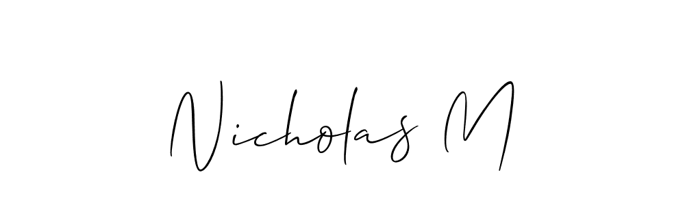 Create a beautiful signature design for name Nicholas M. With this signature (Allison_Script) fonts, you can make a handwritten signature for free. Nicholas M signature style 2 images and pictures png