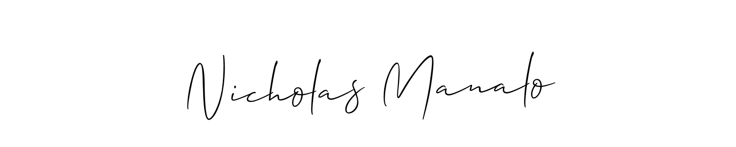 This is the best signature style for the Nicholas Manalo name. Also you like these signature font (Allison_Script). Mix name signature. Nicholas Manalo signature style 2 images and pictures png