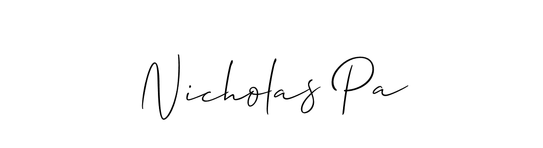 Similarly Allison_Script is the best handwritten signature design. Signature creator online .You can use it as an online autograph creator for name Nicholas Pa. Nicholas Pa signature style 2 images and pictures png