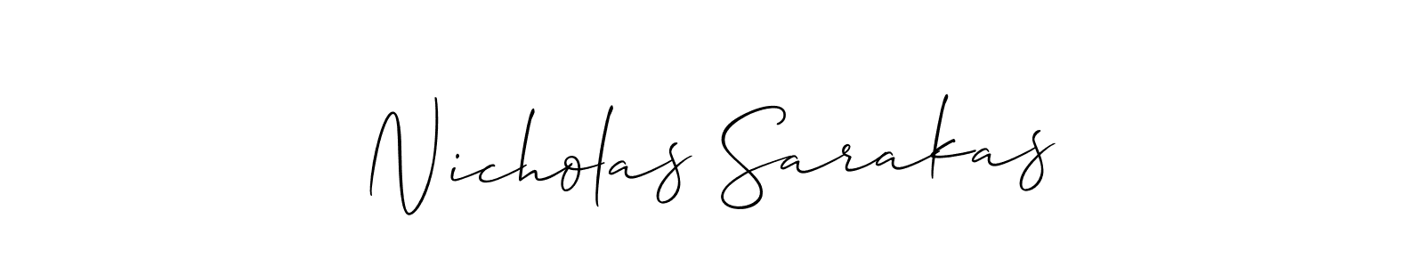 Allison_Script is a professional signature style that is perfect for those who want to add a touch of class to their signature. It is also a great choice for those who want to make their signature more unique. Get Nicholas Sarakas name to fancy signature for free. Nicholas Sarakas signature style 2 images and pictures png