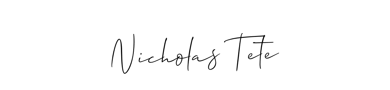 You should practise on your own different ways (Allison_Script) to write your name (Nicholas Tete) in signature. don't let someone else do it for you. Nicholas Tete signature style 2 images and pictures png