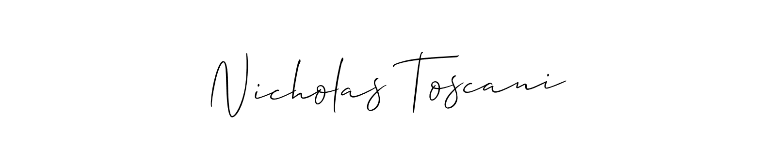 Also You can easily find your signature by using the search form. We will create Nicholas Toscani name handwritten signature images for you free of cost using Allison_Script sign style. Nicholas Toscani signature style 2 images and pictures png