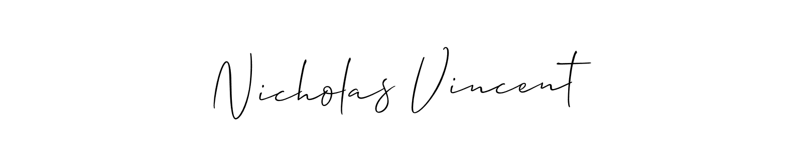 Create a beautiful signature design for name Nicholas Vincent. With this signature (Allison_Script) fonts, you can make a handwritten signature for free. Nicholas Vincent signature style 2 images and pictures png