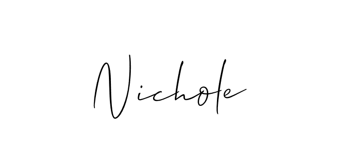 Nichole stylish signature style. Best Handwritten Sign (Allison_Script) for my name. Handwritten Signature Collection Ideas for my name Nichole. Nichole signature style 2 images and pictures png