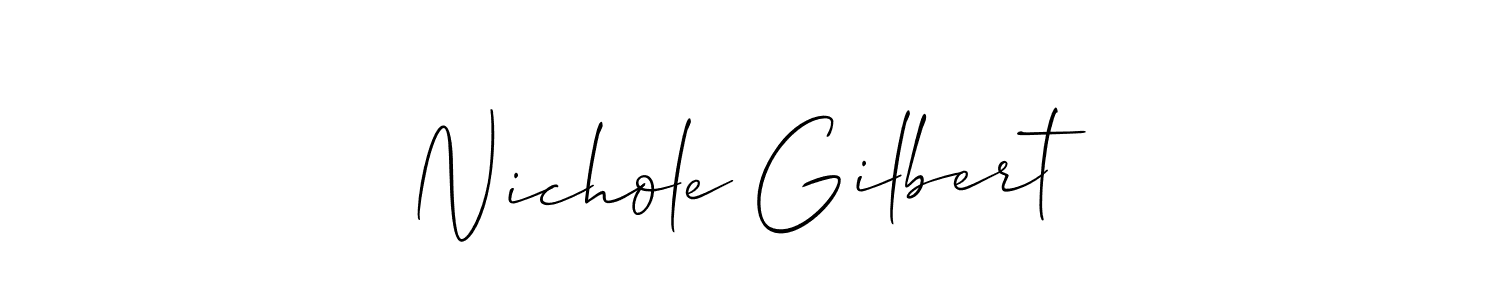 Check out images of Autograph of Nichole Gilbert name. Actor Nichole Gilbert Signature Style. Allison_Script is a professional sign style online. Nichole Gilbert signature style 2 images and pictures png