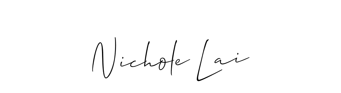 This is the best signature style for the Nichole Lai name. Also you like these signature font (Allison_Script). Mix name signature. Nichole Lai signature style 2 images and pictures png