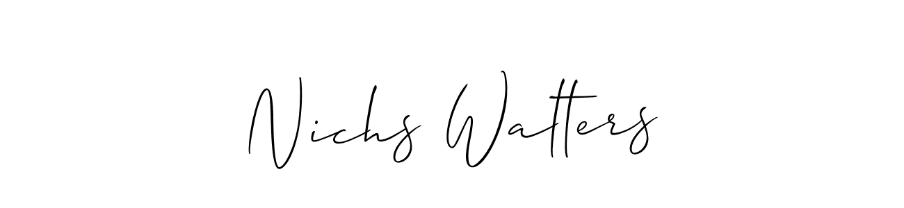 This is the best signature style for the Nichs Walters name. Also you like these signature font (Allison_Script). Mix name signature. Nichs Walters signature style 2 images and pictures png