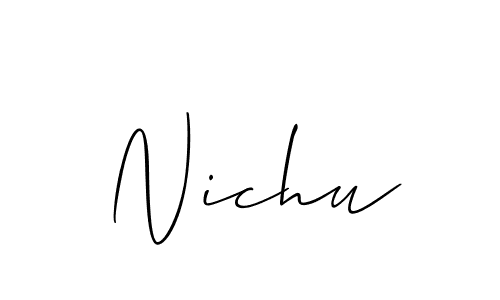 Also You can easily find your signature by using the search form. We will create Nichu name handwritten signature images for you free of cost using Allison_Script sign style. Nichu signature style 2 images and pictures png