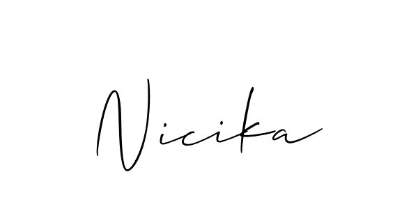 Make a short Nicika signature style. Manage your documents anywhere anytime using Allison_Script. Create and add eSignatures, submit forms, share and send files easily. Nicika signature style 2 images and pictures png