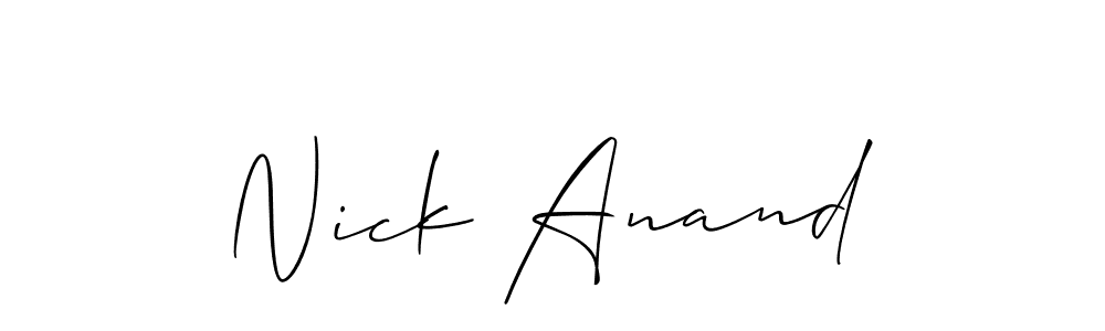 Make a beautiful signature design for name Nick Anand. With this signature (Allison_Script) style, you can create a handwritten signature for free. Nick Anand signature style 2 images and pictures png