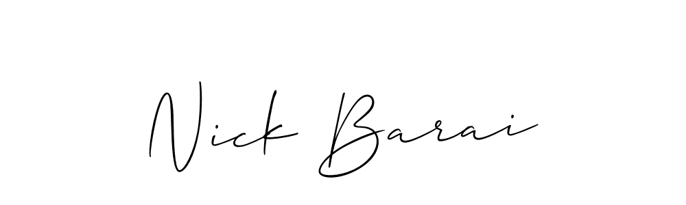 Allison_Script is a professional signature style that is perfect for those who want to add a touch of class to their signature. It is also a great choice for those who want to make their signature more unique. Get Nick Barai name to fancy signature for free. Nick Barai signature style 2 images and pictures png