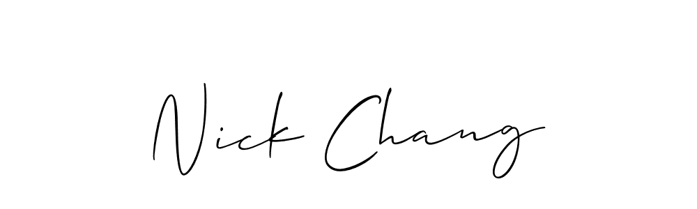 How to make Nick Chang name signature. Use Allison_Script style for creating short signs online. This is the latest handwritten sign. Nick Chang signature style 2 images and pictures png