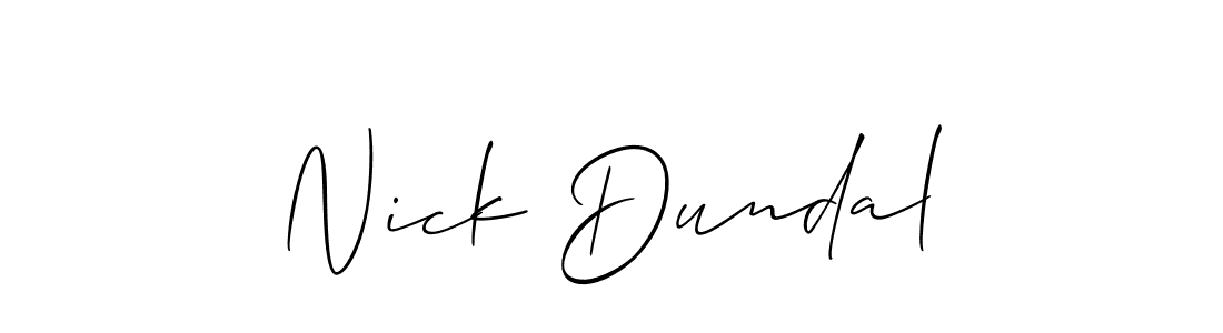 How to make Nick Dundal signature? Allison_Script is a professional autograph style. Create handwritten signature for Nick Dundal name. Nick Dundal signature style 2 images and pictures png