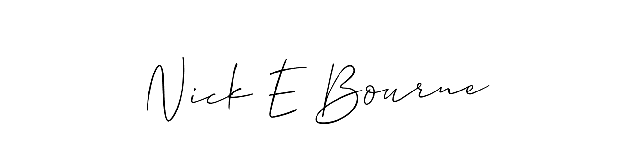 The best way (Allison_Script) to make a short signature is to pick only two or three words in your name. The name Nick E Bourne include a total of six letters. For converting this name. Nick E Bourne signature style 2 images and pictures png