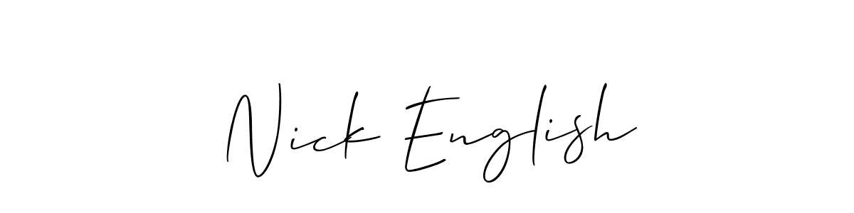 How to make Nick English signature? Allison_Script is a professional autograph style. Create handwritten signature for Nick English name. Nick English signature style 2 images and pictures png