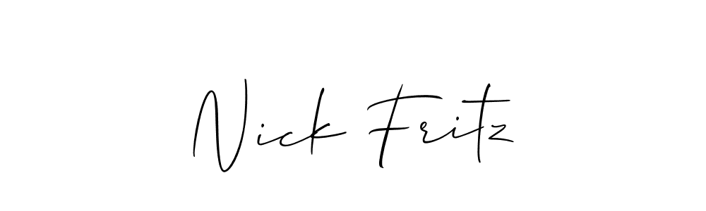 How to make Nick Fritz name signature. Use Allison_Script style for creating short signs online. This is the latest handwritten sign. Nick Fritz signature style 2 images and pictures png