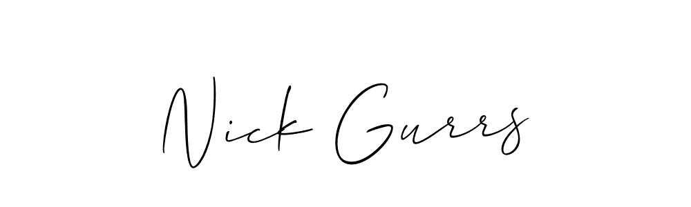 It looks lik you need a new signature style for name Nick Gurrs. Design unique handwritten (Allison_Script) signature with our free signature maker in just a few clicks. Nick Gurrs signature style 2 images and pictures png