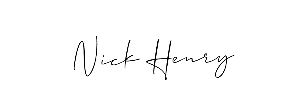 Use a signature maker to create a handwritten signature online. With this signature software, you can design (Allison_Script) your own signature for name Nick Henry. Nick Henry signature style 2 images and pictures png