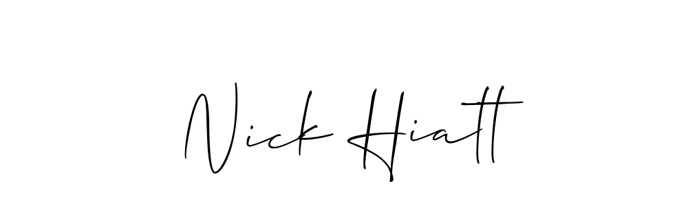 How to make Nick Hiatt name signature. Use Allison_Script style for creating short signs online. This is the latest handwritten sign. Nick Hiatt signature style 2 images and pictures png