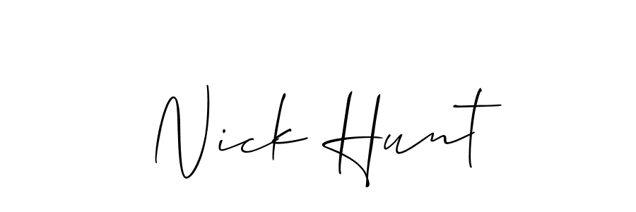 Allison_Script is a professional signature style that is perfect for those who want to add a touch of class to their signature. It is also a great choice for those who want to make their signature more unique. Get Nick Hunt name to fancy signature for free. Nick Hunt signature style 2 images and pictures png