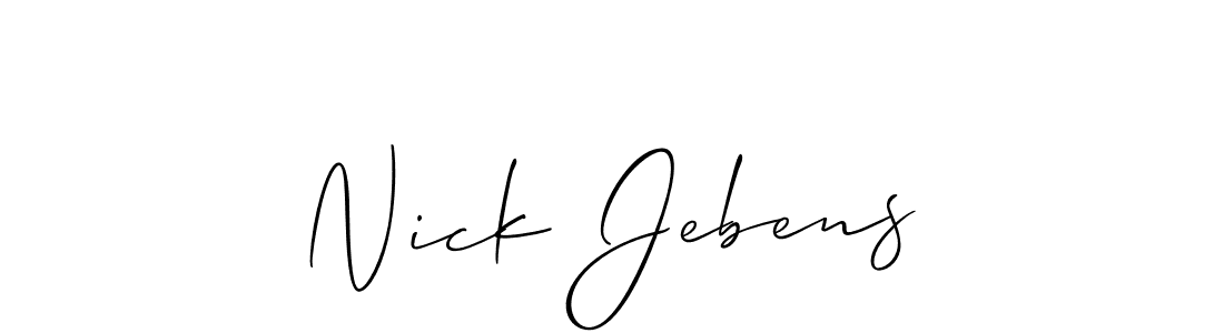 Allison_Script is a professional signature style that is perfect for those who want to add a touch of class to their signature. It is also a great choice for those who want to make their signature more unique. Get Nick Jebens name to fancy signature for free. Nick Jebens signature style 2 images and pictures png