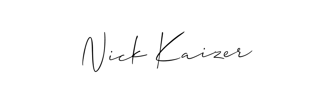 It looks lik you need a new signature style for name Nick Kaizer. Design unique handwritten (Allison_Script) signature with our free signature maker in just a few clicks. Nick Kaizer signature style 2 images and pictures png