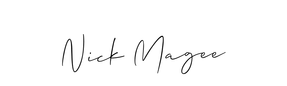 Make a beautiful signature design for name Nick Magee. With this signature (Allison_Script) style, you can create a handwritten signature for free. Nick Magee signature style 2 images and pictures png