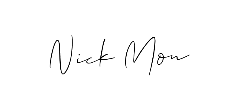 How to make Nick Mon name signature. Use Allison_Script style for creating short signs online. This is the latest handwritten sign. Nick Mon signature style 2 images and pictures png