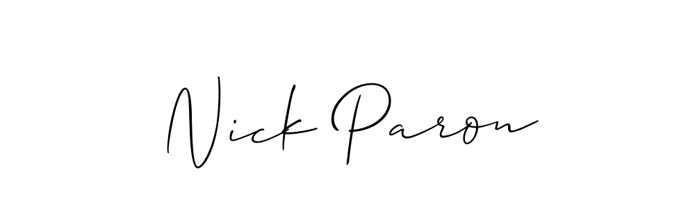 Design your own signature with our free online signature maker. With this signature software, you can create a handwritten (Allison_Script) signature for name Nick Paron. Nick Paron signature style 2 images and pictures png