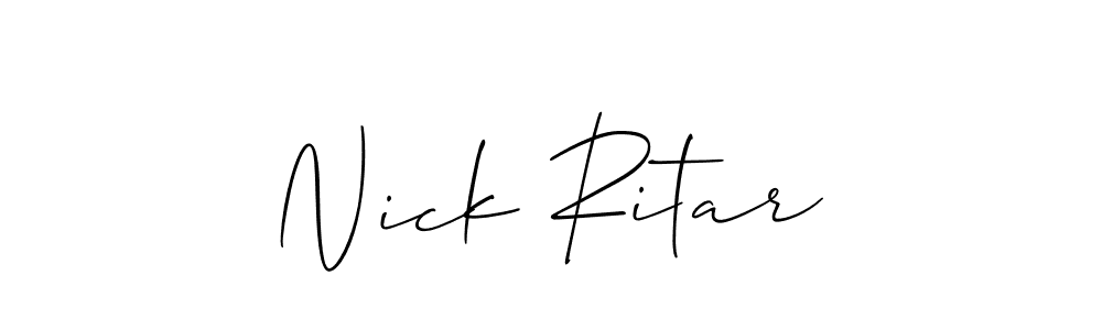 Make a short Nick Ritar signature style. Manage your documents anywhere anytime using Allison_Script. Create and add eSignatures, submit forms, share and send files easily. Nick Ritar signature style 2 images and pictures png