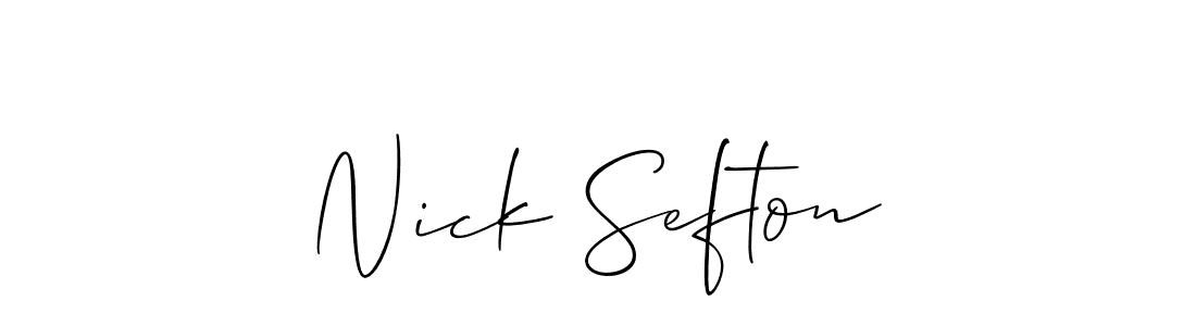 Use a signature maker to create a handwritten signature online. With this signature software, you can design (Allison_Script) your own signature for name Nick Sefton. Nick Sefton signature style 2 images and pictures png