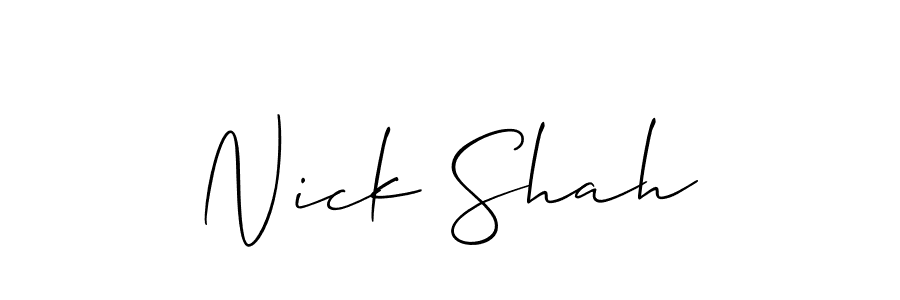 if you are searching for the best signature style for your name Nick Shah. so please give up your signature search. here we have designed multiple signature styles  using Allison_Script. Nick Shah signature style 2 images and pictures png