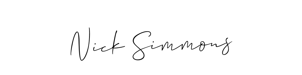 Design your own signature with our free online signature maker. With this signature software, you can create a handwritten (Allison_Script) signature for name Nick Simmons. Nick Simmons signature style 2 images and pictures png