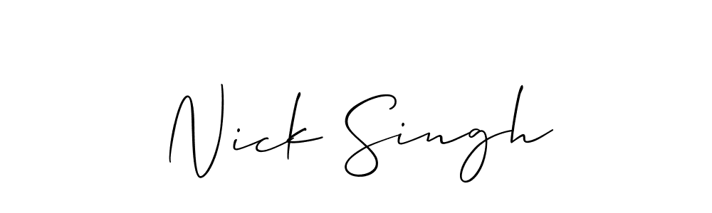 Make a beautiful signature design for name Nick Singh. With this signature (Allison_Script) style, you can create a handwritten signature for free. Nick Singh signature style 2 images and pictures png