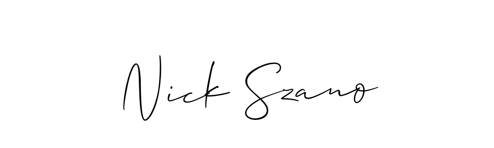 How to make Nick Szano signature? Allison_Script is a professional autograph style. Create handwritten signature for Nick Szano name. Nick Szano signature style 2 images and pictures png