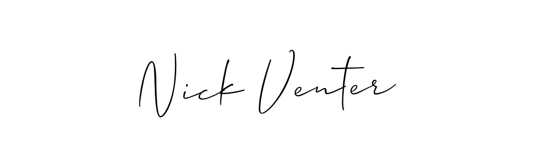 The best way (Allison_Script) to make a short signature is to pick only two or three words in your name. The name Nick Venter include a total of six letters. For converting this name. Nick Venter signature style 2 images and pictures png