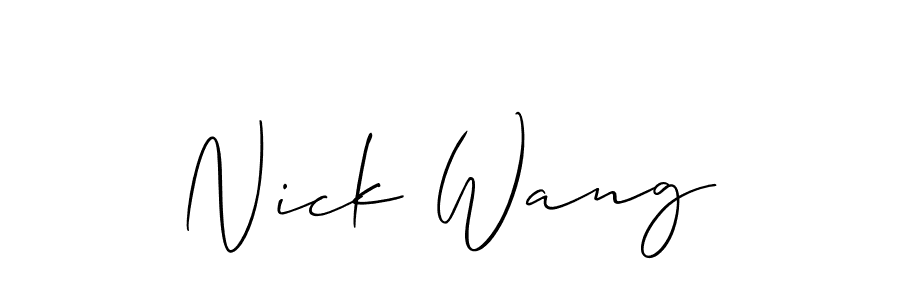 The best way (Allison_Script) to make a short signature is to pick only two or three words in your name. The name Nick Wang include a total of six letters. For converting this name. Nick Wang signature style 2 images and pictures png