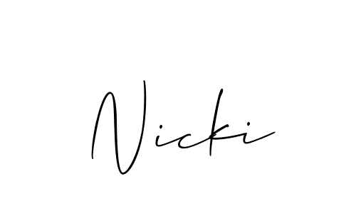 Design your own signature with our free online signature maker. With this signature software, you can create a handwritten (Allison_Script) signature for name Nicki. Nicki signature style 2 images and pictures png