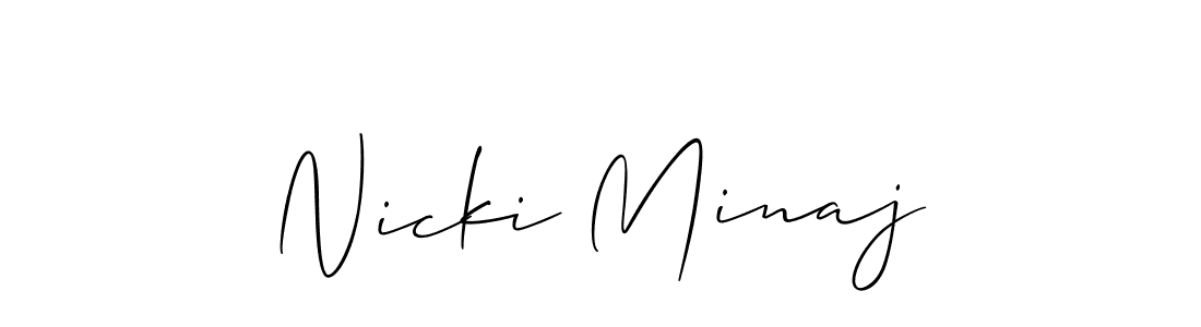 The best way (Allison_Script) to make a short signature is to pick only two or three words in your name. The name Nicki Minaj include a total of six letters. For converting this name. Nicki Minaj signature style 2 images and pictures png