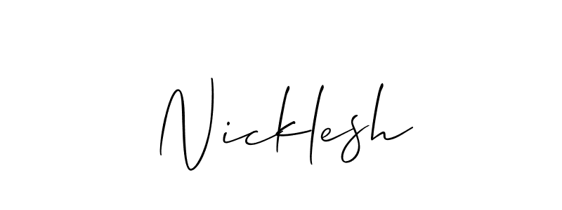 You can use this online signature creator to create a handwritten signature for the name Nicklesh. This is the best online autograph maker. Nicklesh signature style 2 images and pictures png