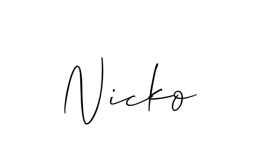 Nicko stylish signature style. Best Handwritten Sign (Allison_Script) for my name. Handwritten Signature Collection Ideas for my name Nicko. Nicko signature style 2 images and pictures png