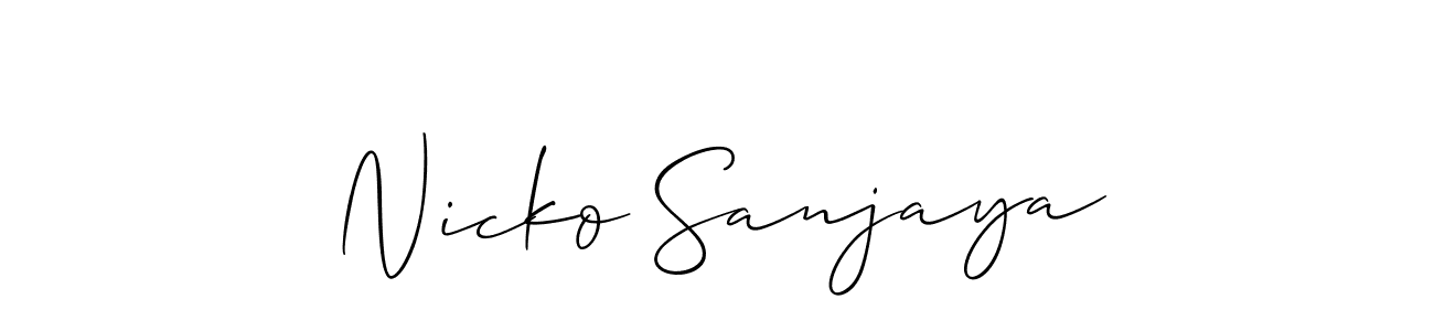 How to Draw Nicko Sanjaya signature style? Allison_Script is a latest design signature styles for name Nicko Sanjaya. Nicko Sanjaya signature style 2 images and pictures png
