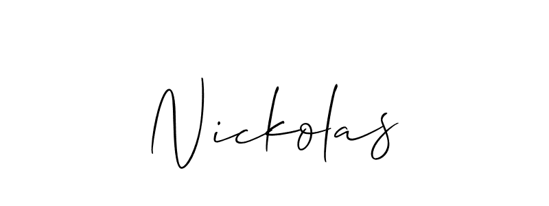 How to make Nickolas signature? Allison_Script is a professional autograph style. Create handwritten signature for Nickolas name. Nickolas signature style 2 images and pictures png