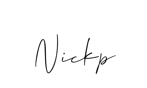 Use a signature maker to create a handwritten signature online. With this signature software, you can design (Allison_Script) your own signature for name Nickp. Nickp signature style 2 images and pictures png