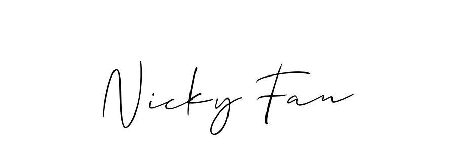 You should practise on your own different ways (Allison_Script) to write your name (Nicky Fan) in signature. don't let someone else do it for you. Nicky Fan signature style 2 images and pictures png